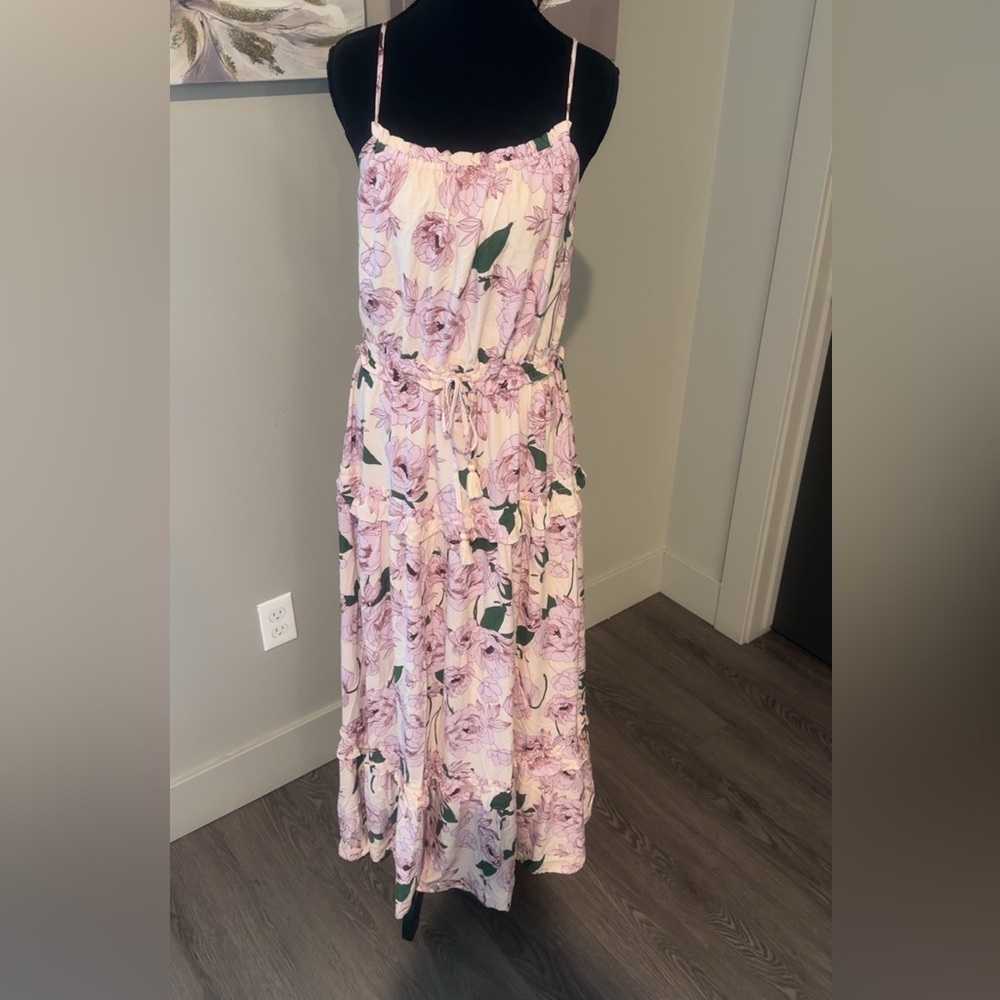 Lost + Wander Floral Dress with Pink and Cream Hues